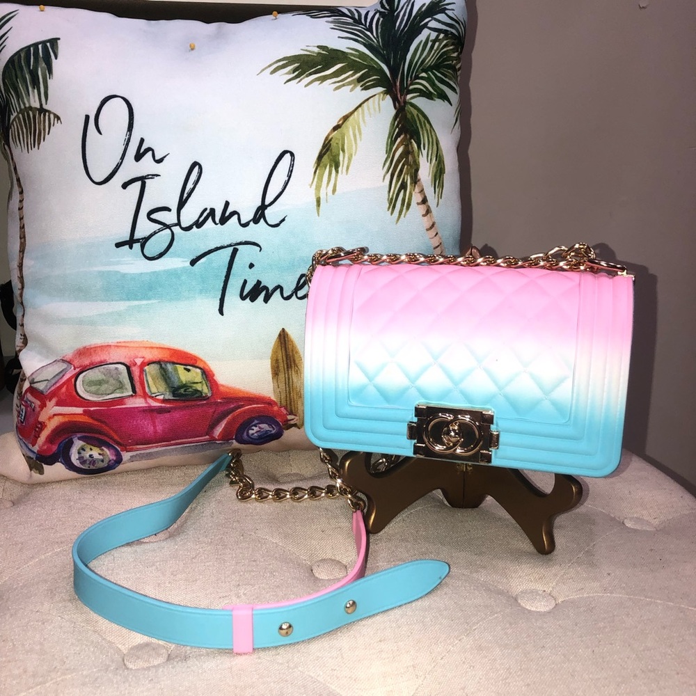 Luxury Rainbow Jelly Chain Crossbody Bag Excellent Condition - Picture 2 of 11